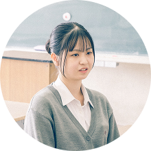 三人目の在校生Cさんの笑顔の写真です